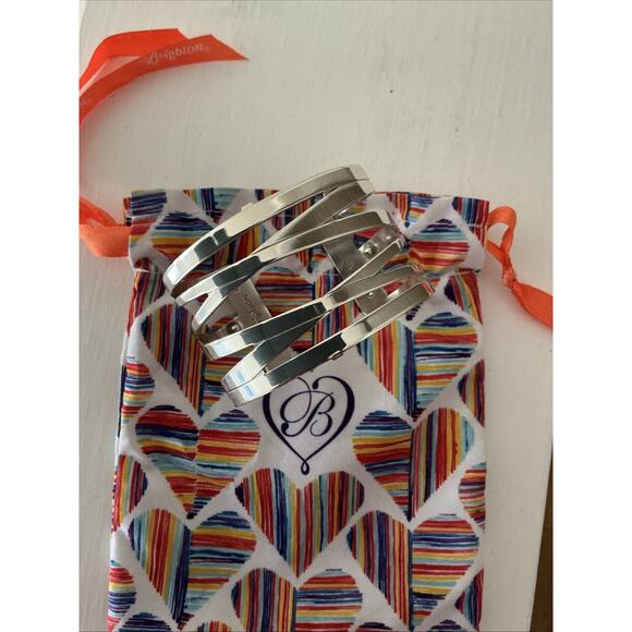 Brighton Christo Chara Wide Cuff Silver Tone Bracelet 6.5 In New in Dust bag - Picture 1 of 8